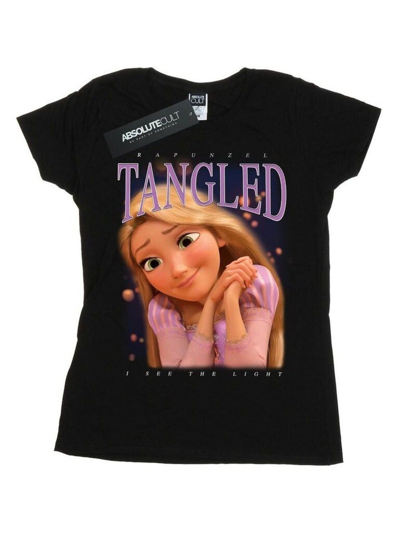 Disney - T-shirt motif Raiponce motif/style Montage Raiponce Noir - Kiabi
