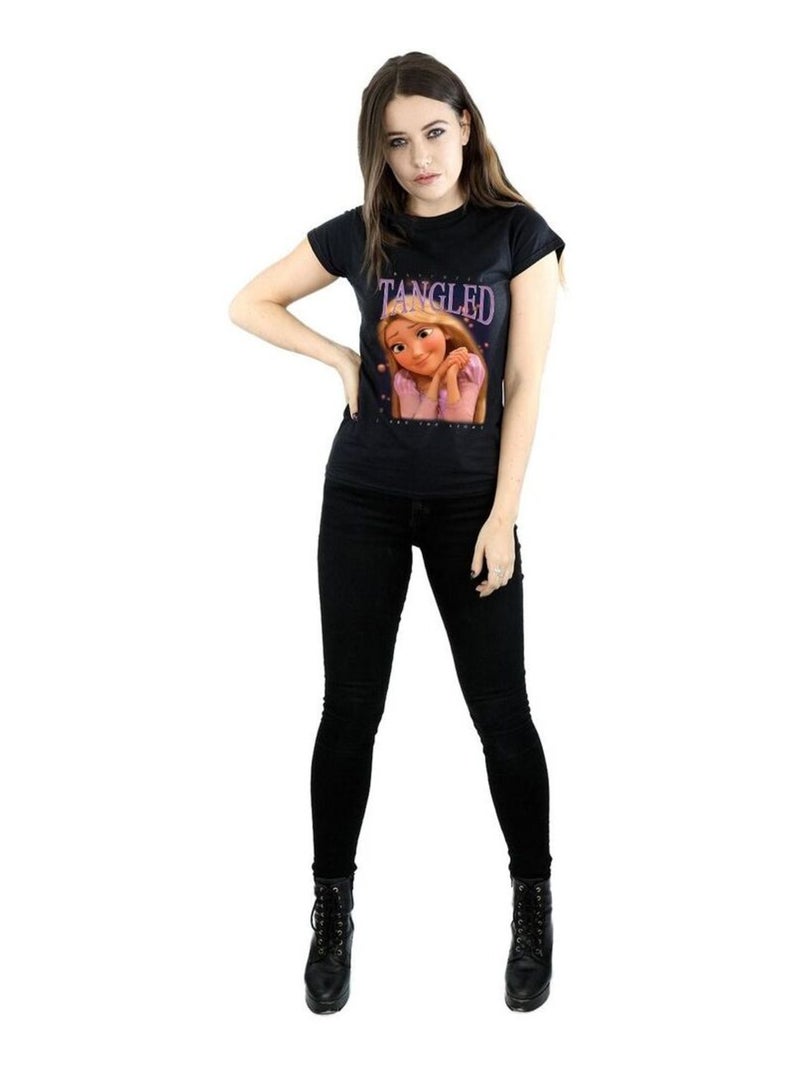 Disney - T-shirt motif Raiponce motif/style Montage Raiponce Noir - Kiabi