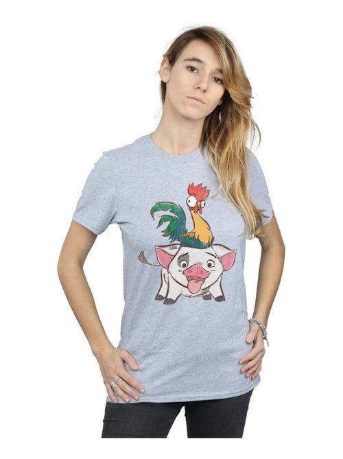 Disney - T-shirt motif Vaiana, Hei Hei et Pua - Kiabi
