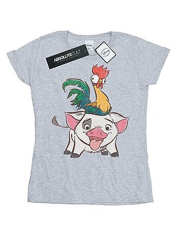Disney - T-shirt motif Vaiana, Hei Hei et Pua