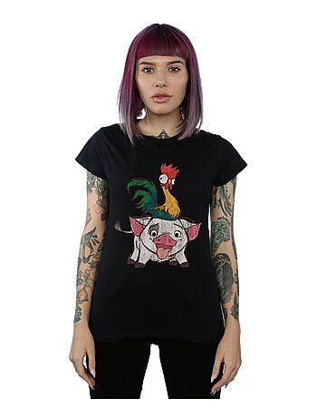 Disney - T-shirt motif Vaiana, Hei Hei et Pua