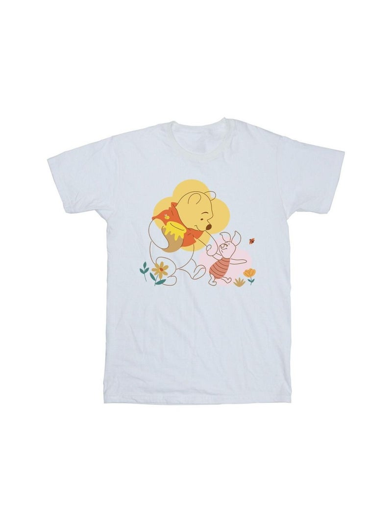 Disney - T-shirt motif Winnie l'ourson et Porcinet Blanc - Kiabi