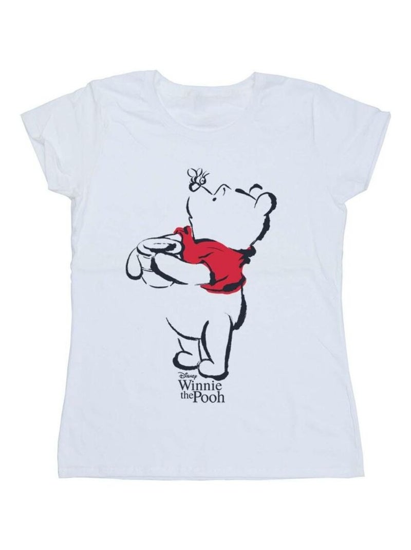 Disney - T-shirt motif Winnie l'ourson motif/style croquis Blanc - Kiabi