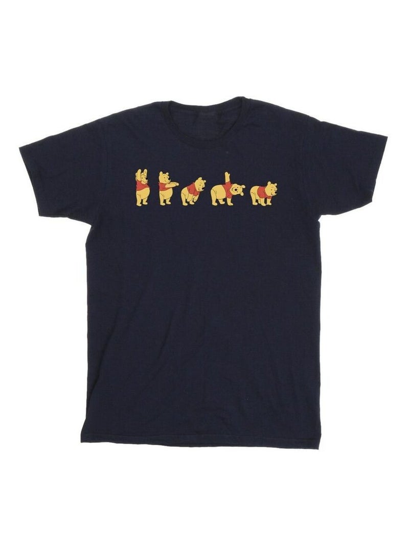 Disney - T-shirt motif Winnie l'ourson motif/style extensible Bleu marine - Kiabi