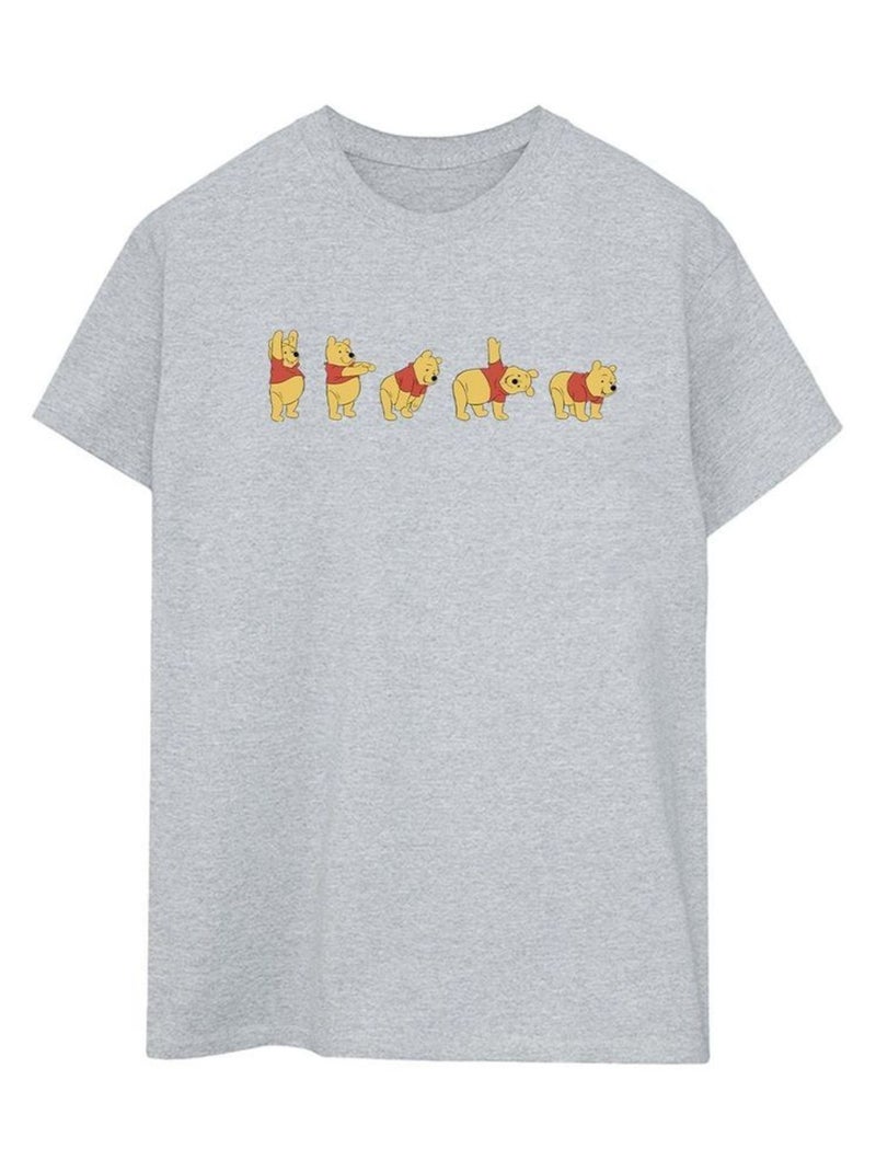 Disney - T-shirt motif Winnie l'ourson motif/style extensible Gris chiné - Kiabi