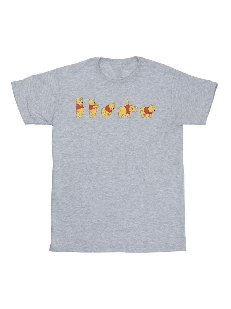 Disney - T-shirt motif Winnie l'ourson motif/style extensible Gris chiné - Kiabi