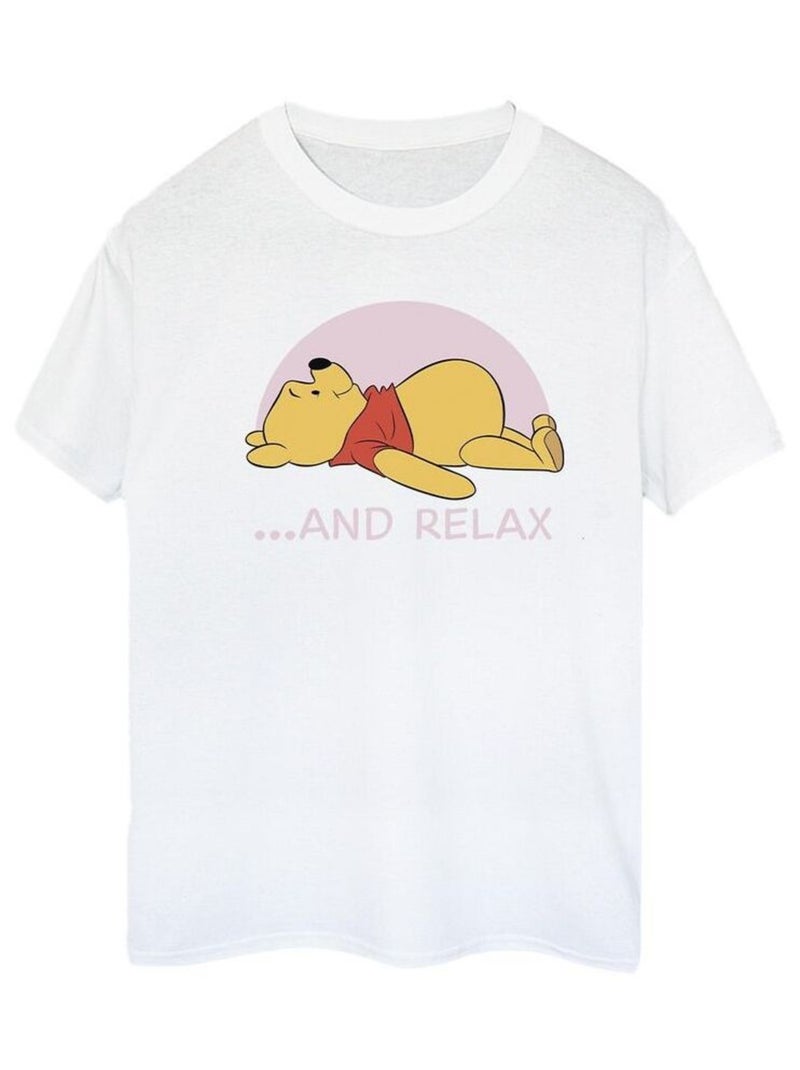Disney - T-shirt motif Winnie l'ourson motif/style Relax RELAX Blanc - Kiabi