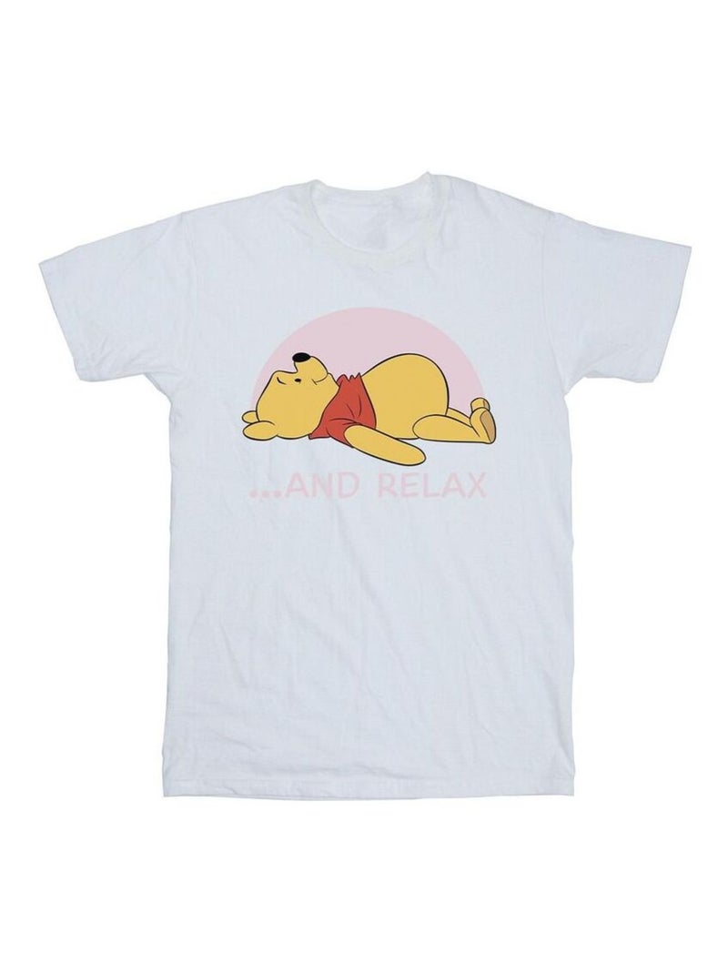 Disney - T-shirt motif Winnie l'ourson motif/style Relax RELAX Blanc - Kiabi