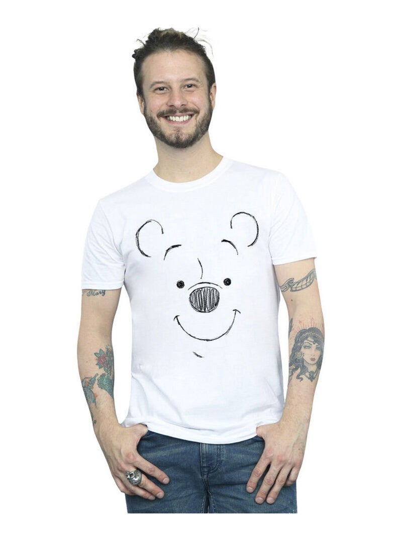 Disney - T-shirt motif Winnie l'ourson motif/style visage Blanc - Kiabi