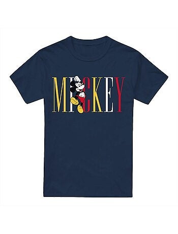 Disney - T-shirt motifs Mickey Mouse et nom multicolore