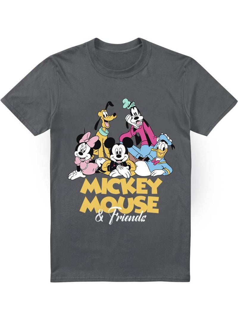 Disney - T-shirt motifs Mickey Mouse et ses amis Gris Noir - Kiabi