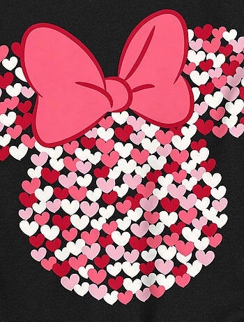 Disney - T-shirt motifs silhouette et oreilles en cœurs de Minnie Mouse