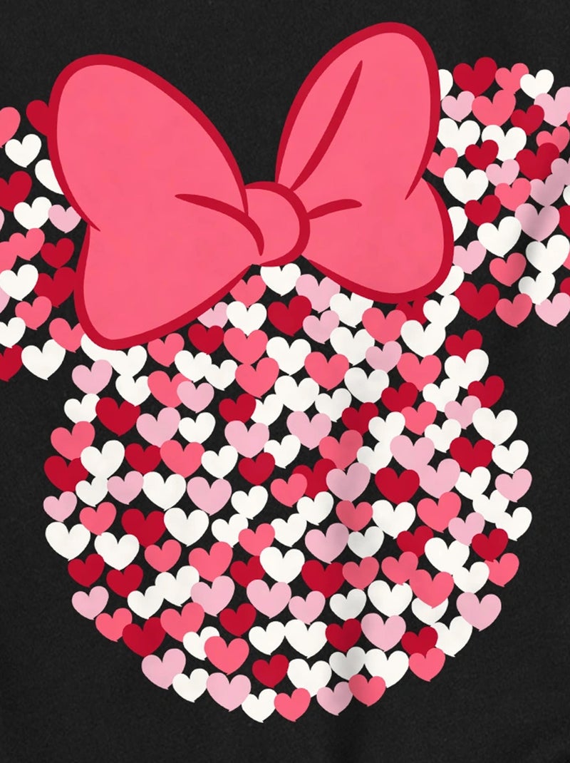 Disney - T-shirt motifs silhouette et oreilles en cœurs de Minnie Mouse Noir - Kiabi
