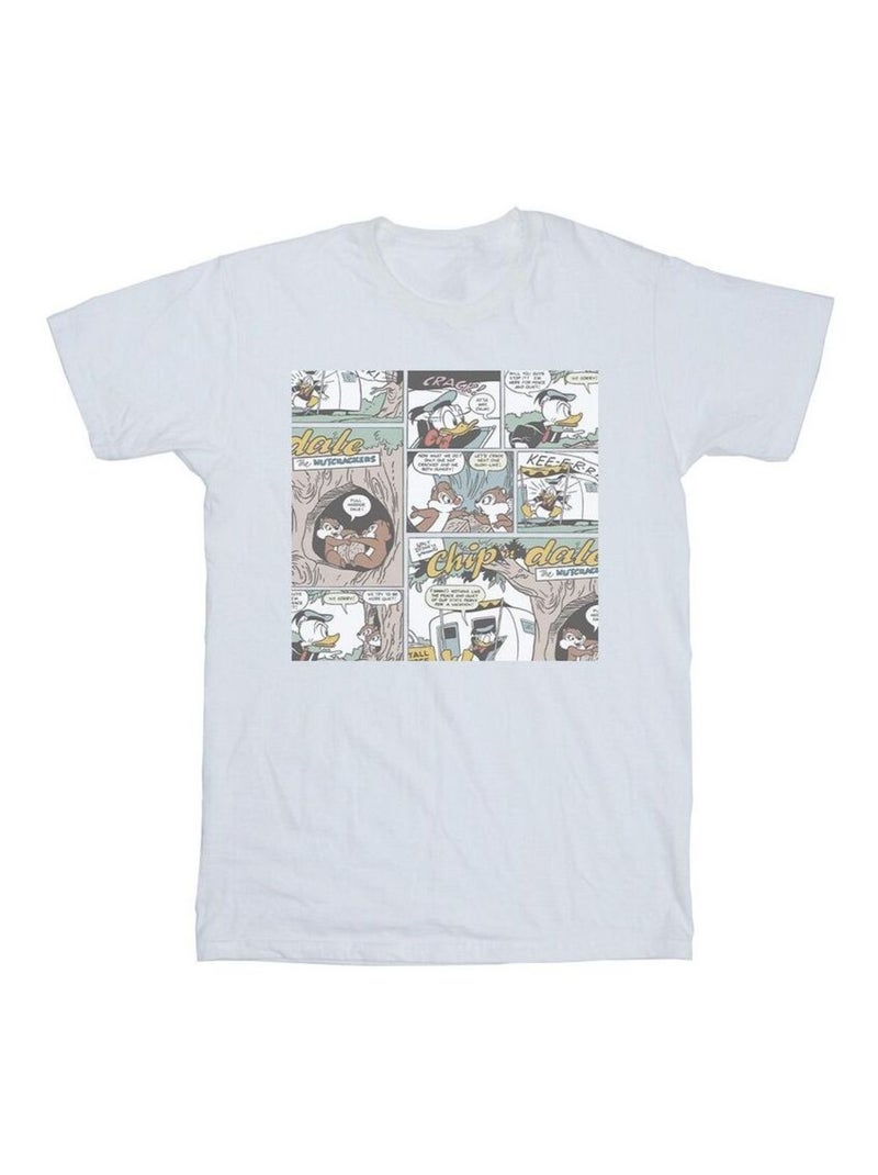 Disney - T-shirt motif/style bande dessinée CHIP 'N DALE Blanc - Kiabi