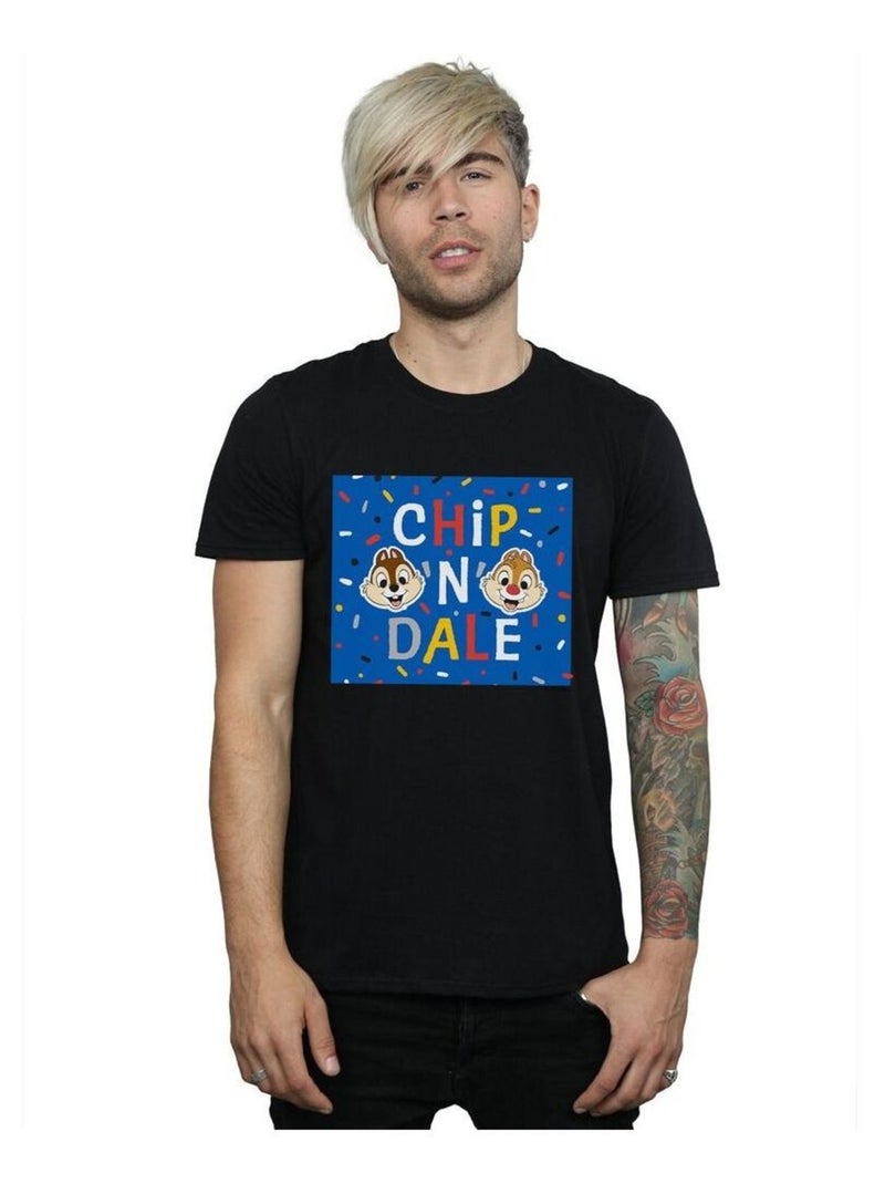 Disney - T-shirt motif/style Cadre CHIP N DALE Noir - Kiabi