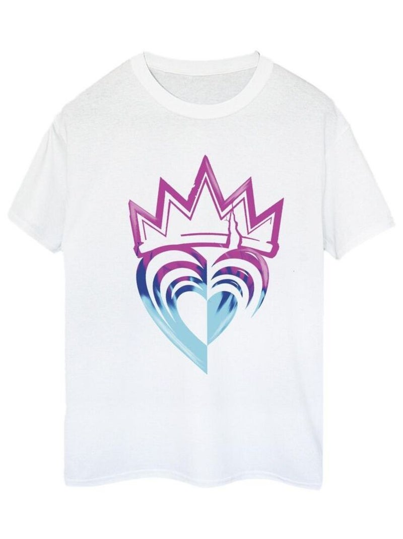 Disney - T-shirt motif/style Couronne DESCENDANTS Blanc - Kiabi