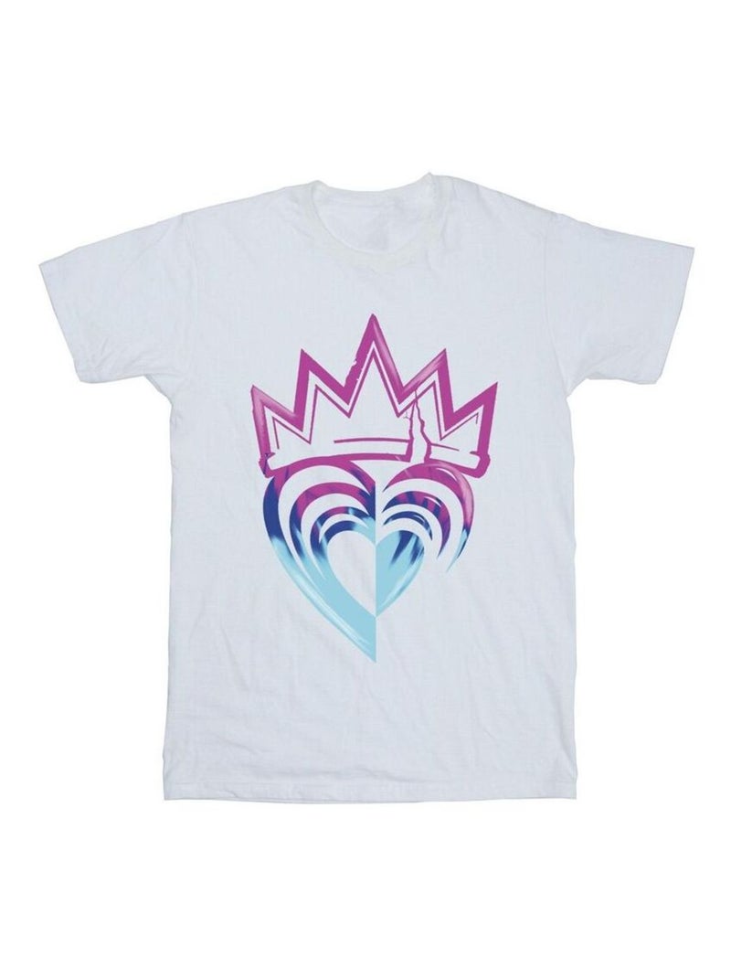 Disney - T-shirt motif/style Couronne DESCENDANTS Blanc - Kiabi