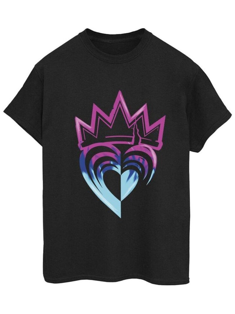 Disney - T-shirt motif/style Couronne DESCENDANTS Noir - Kiabi