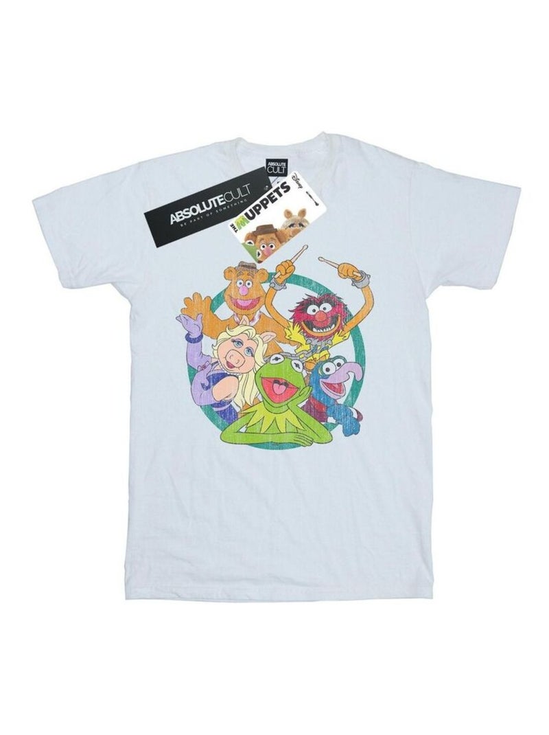 Disney - T-shirt motif/style groupe et cercle Muppet Blanc - Kiabi