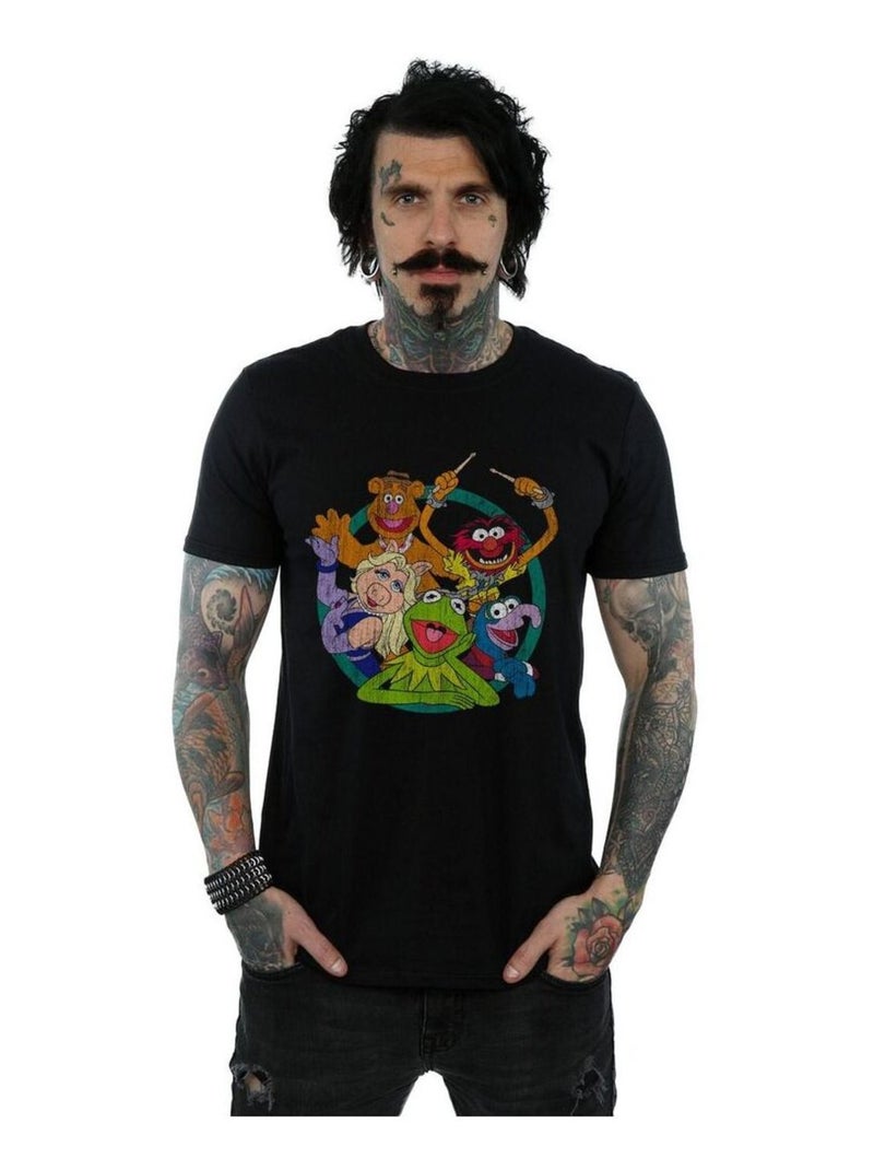 Disney - T-shirt motif/style groupe et cercle Muppet Noir - Kiabi