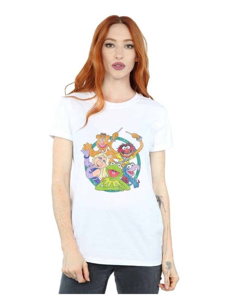 Disney - T-shirt motif/style groupe et cercle THE MUPPETS Blanc - Kiabi