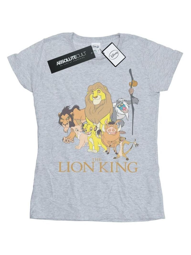 Disney - T-shirt motif/style groupe Le Roi Lion Gris chiné - Kiabi