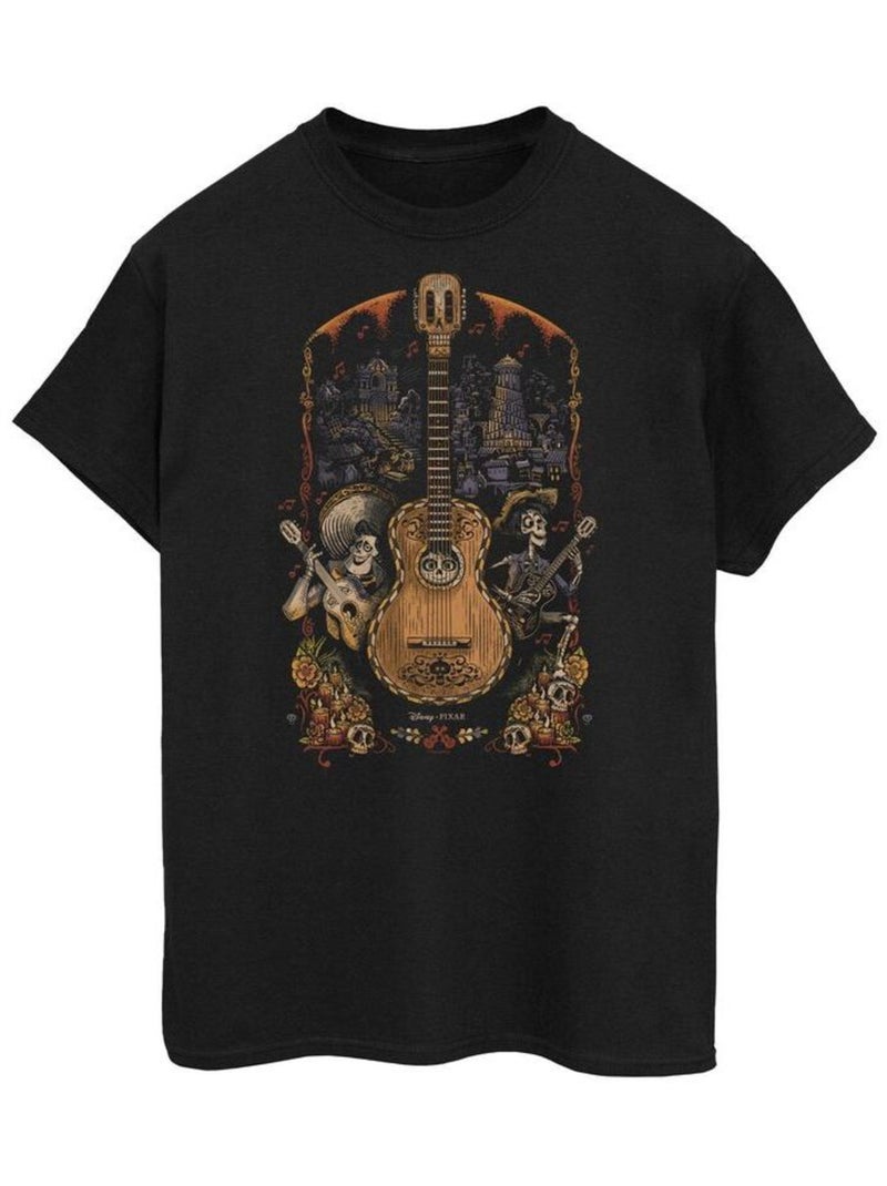 Disney - T-shirt motif/style guitare sur poster COCO Noir - Kiabi