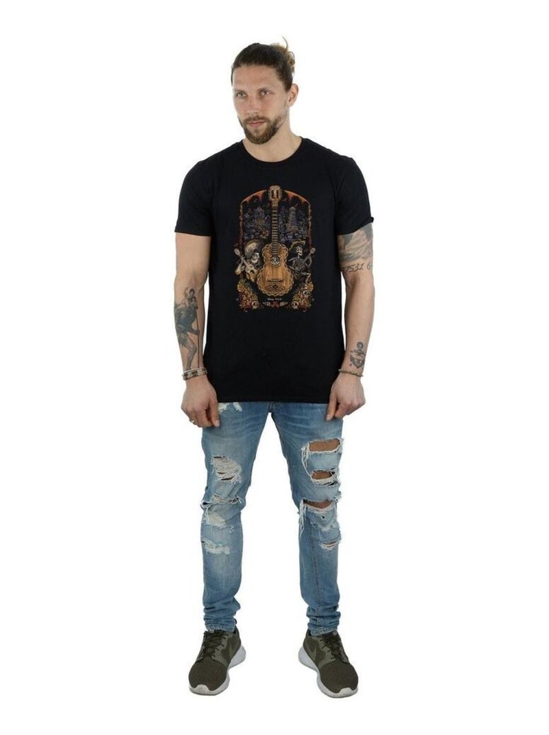 Disney - T-shirt motif/style guitare sur poster COCO Noir - Kiabi