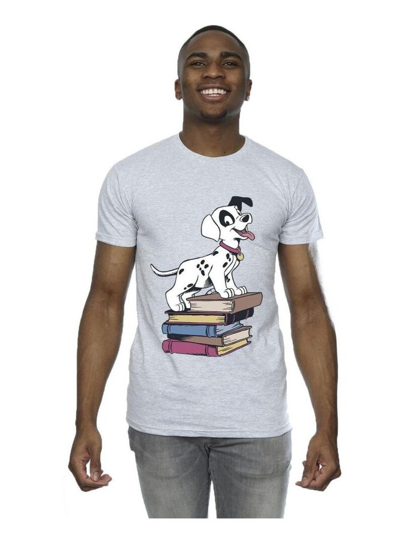 Disney - T-shirt motif/style Livres DALMATIANS Gris chiné - Kiabi