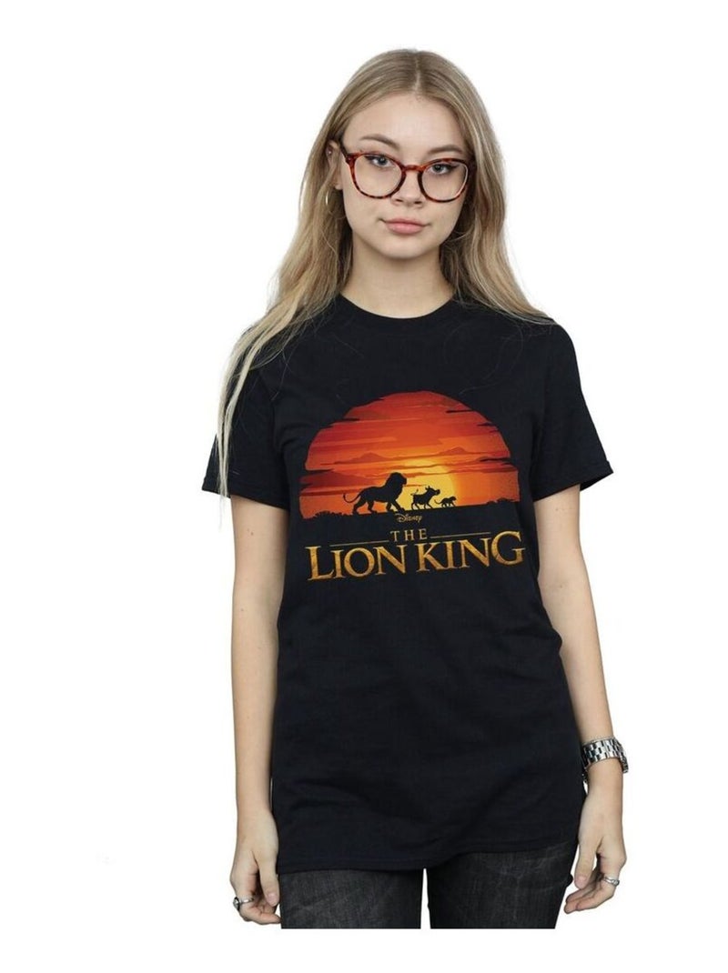 Disney - T-shirt motif/style logo Le Roi Lion Noir - Kiabi