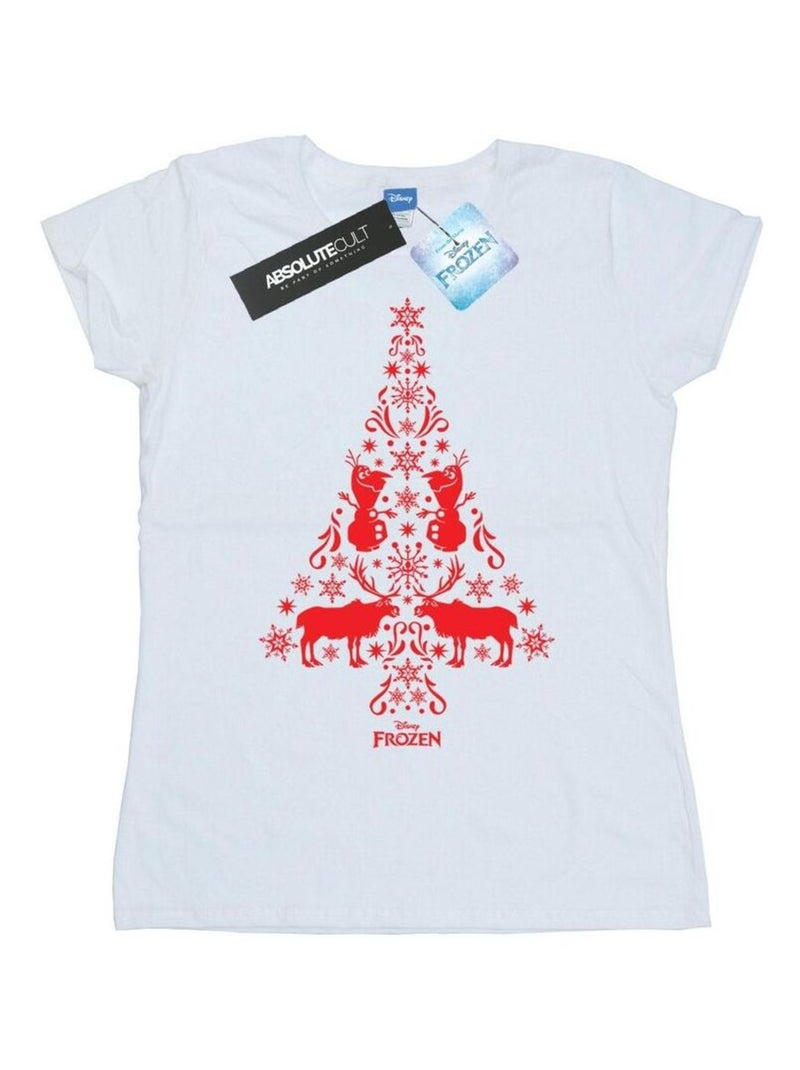 Disney - T-shirt motif/style sapin de Noël FROZEN Blanc - Kiabi