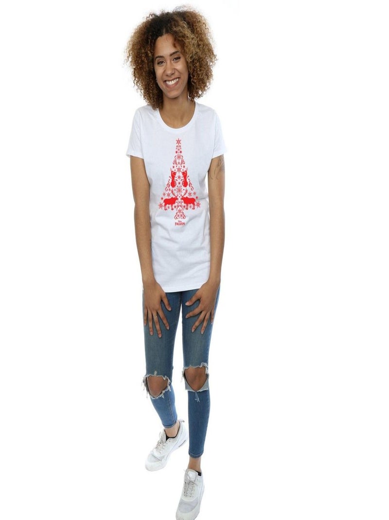 Disney - T-shirt motif/style sapin de Noël FROZEN Blanc - Kiabi