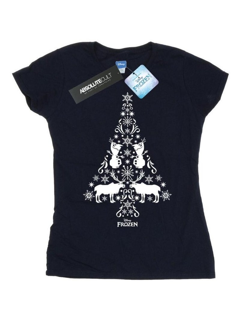 Disney - T-shirt motif/style sapin de Noël FROZEN Bleu marine - Kiabi