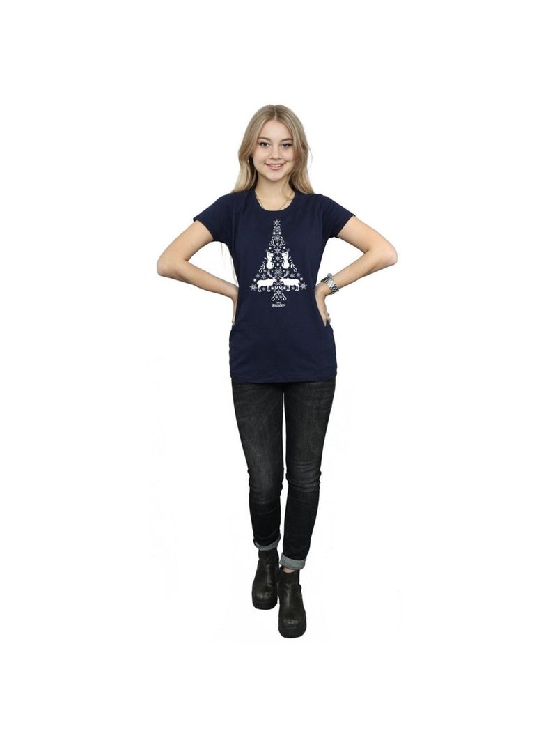 Disney - T-shirt motif/style sapin de Noël FROZEN Bleu marine - Kiabi