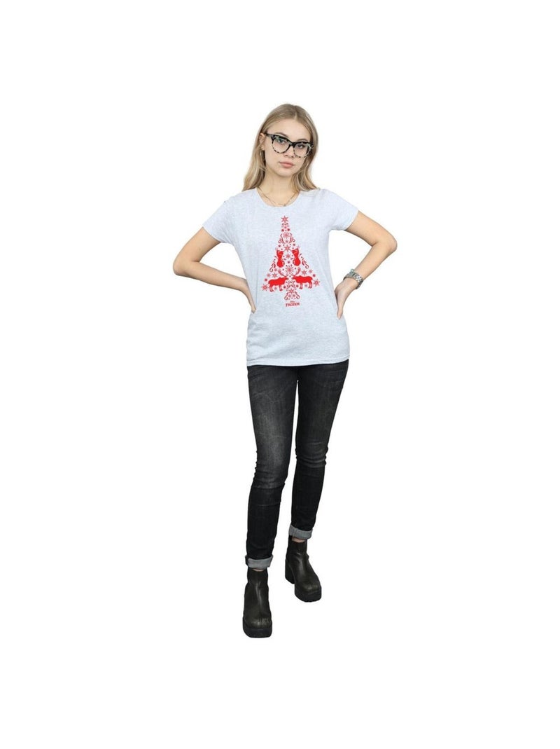 Disney - T-shirt motif/style sapin de Noël FROZEN Gris chiné - Kiabi