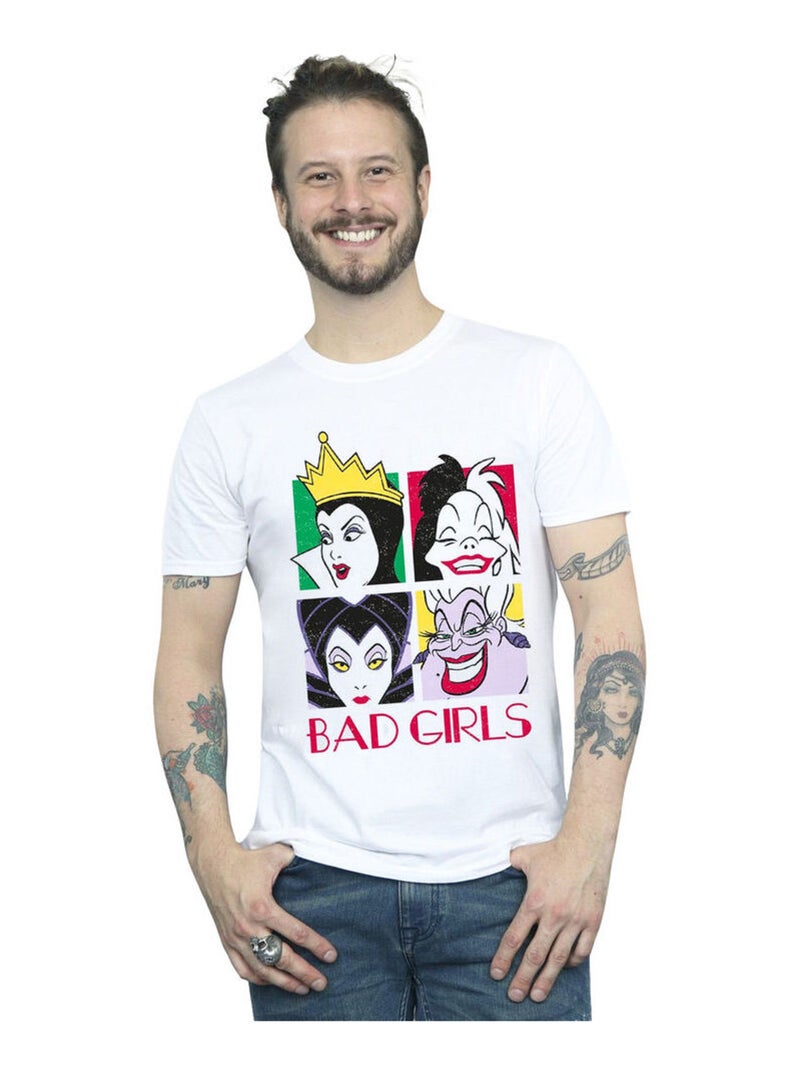Disney - T-shirt motif/style Villains BAD GIRLS Blanc - Kiabi