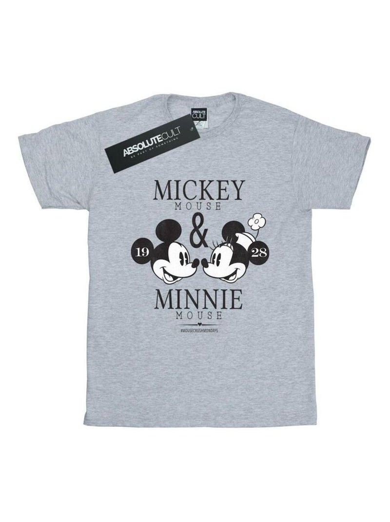 Disney - T-shirt MOUSE MOUSECRUSH MONDAYS Gris chiné - Kiabi