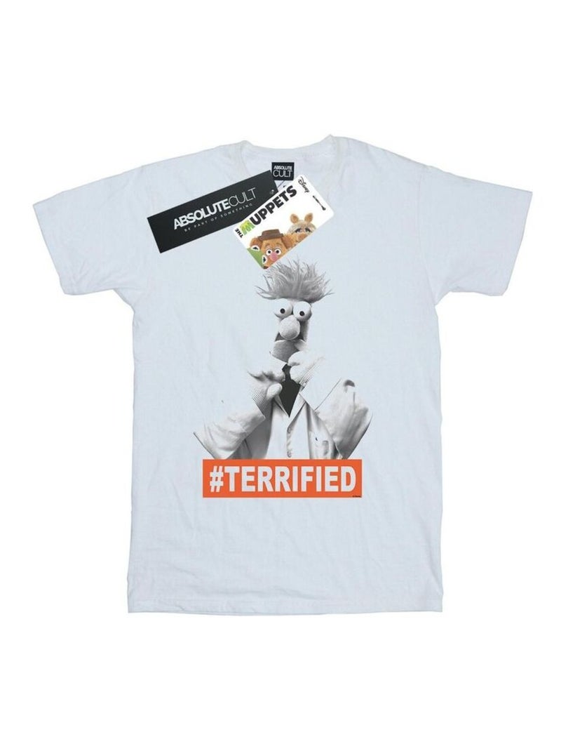 Disney - T-shirt Muppet BEAKER TERRIFIED Blanc - Kiabi
