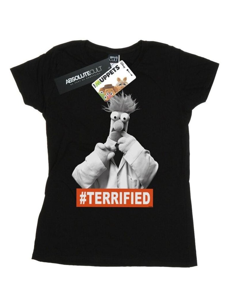 Disney - T-shirt Muppet BEAKER TERRIFIED Noir - Kiabi