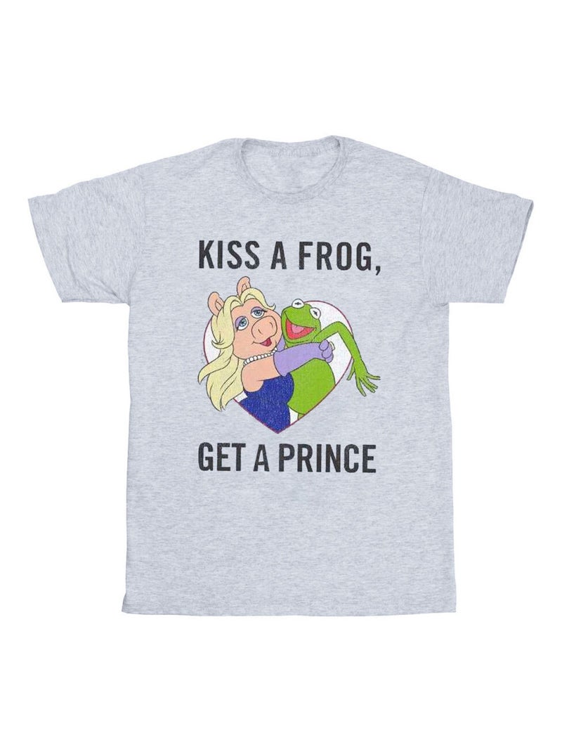 Disney - T-shirt Muppet KISS A FROG Gris chiné - Kiabi