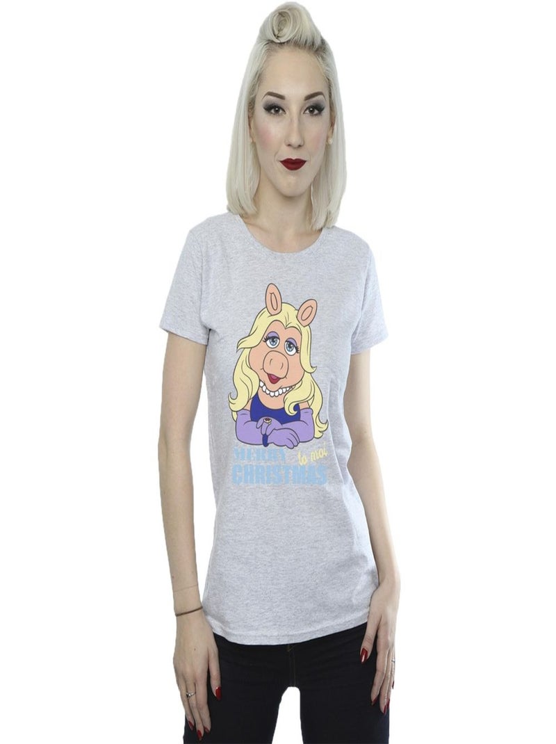 Disney - T-shirt MUPPETS QUEEN OF HOLIDAYS Gris chiné - Kiabi
