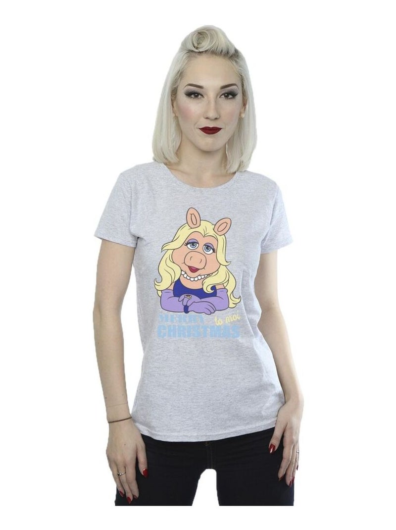 Disney - T-shirt MUPPETS QUEEN OF HOLIDAYS Gris chiné - Kiabi