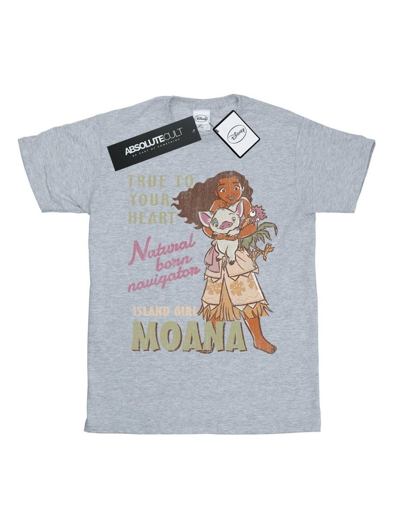 Disney - T-shirt NATURAL BORN NAVIGATOR Gris chiné - Kiabi