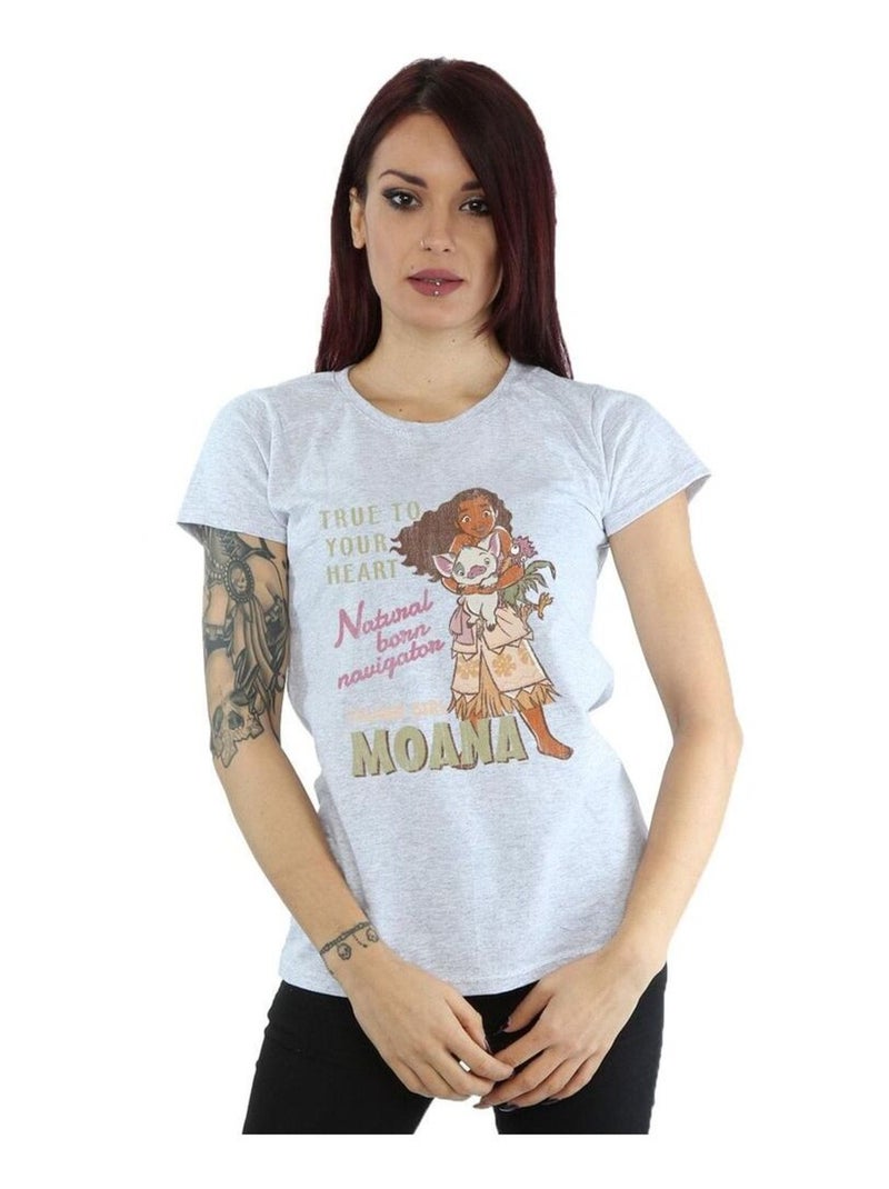 Disney - T-shirt NATURAL BORN NAVIGATOR Gris chiné - Kiabi