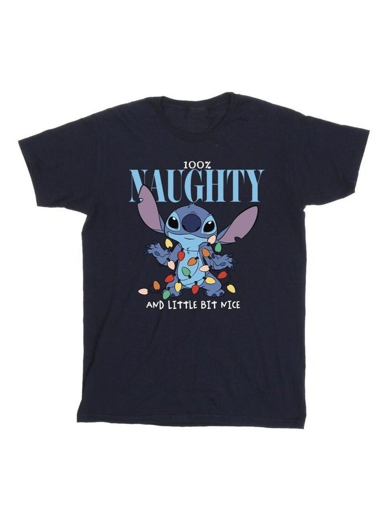 Disney - T-shirt NAUGHTY & NICE Bleu marine - Kiabi