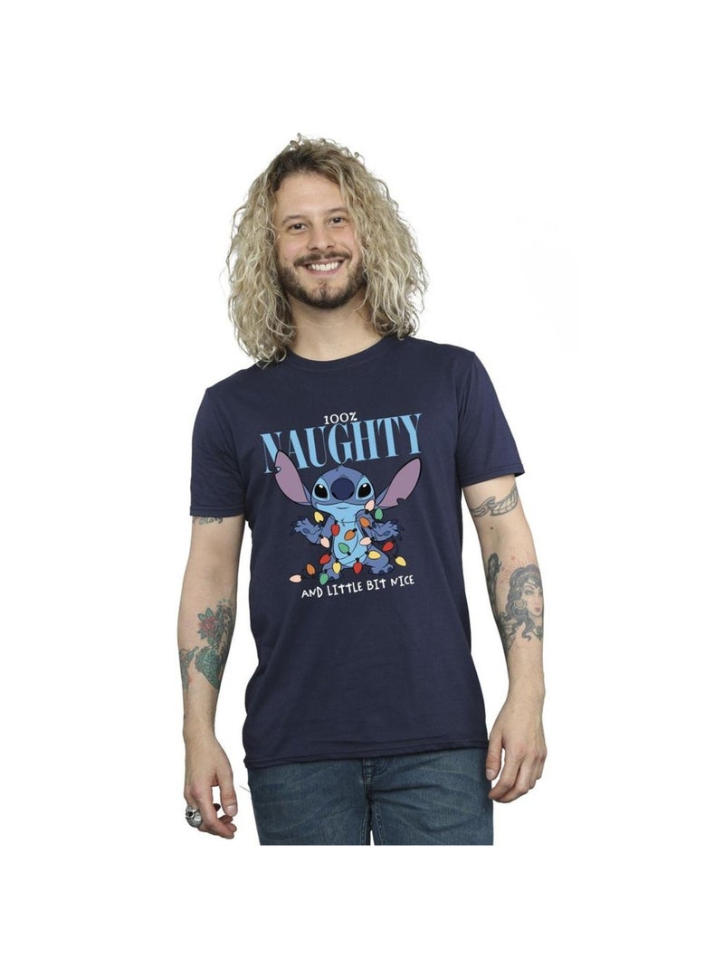 Disney - T-shirt NAUGHTY & NICE Bleu marine - Kiabi