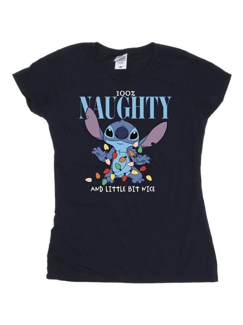 Disney - T-shirt NAUGHTY & NICE Bleu marine - Kiabi