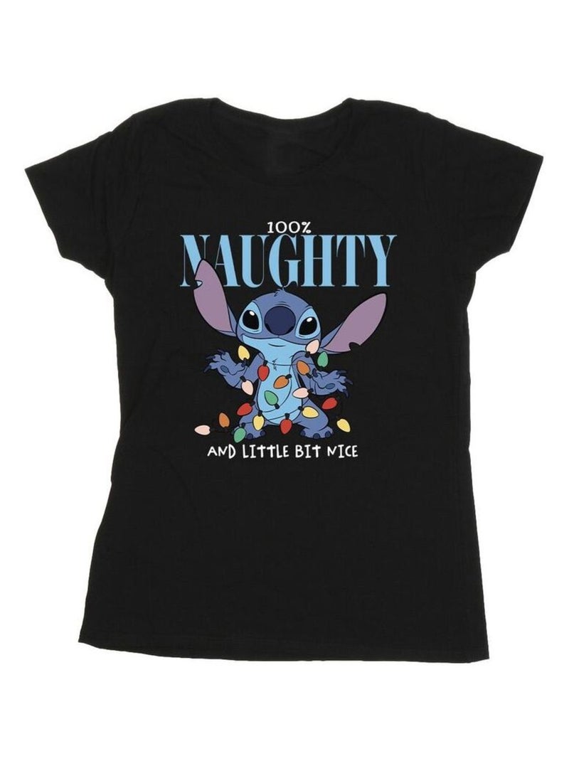 Disney - T-shirt NAUGHTY & NICE Noir - Kiabi