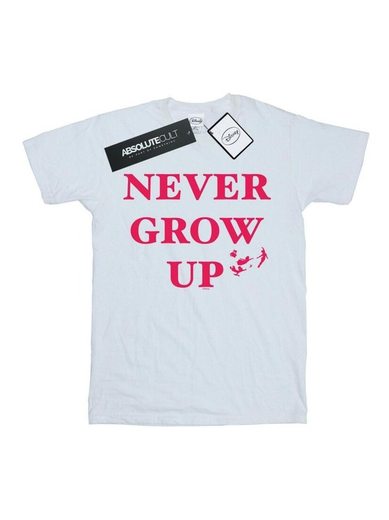Disney - T-shirt NEVER GROW UP Blanc - Kiabi