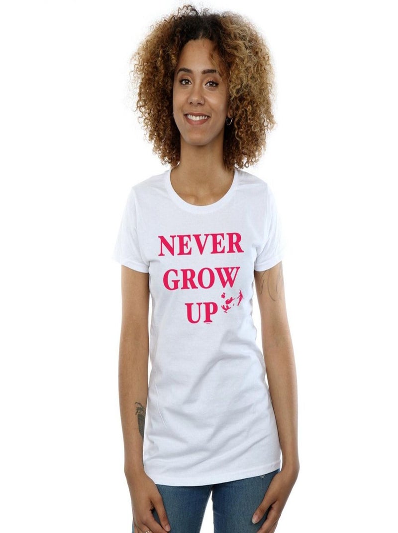 Disney - T-shirt NEVER GROW UP Blanc - Kiabi